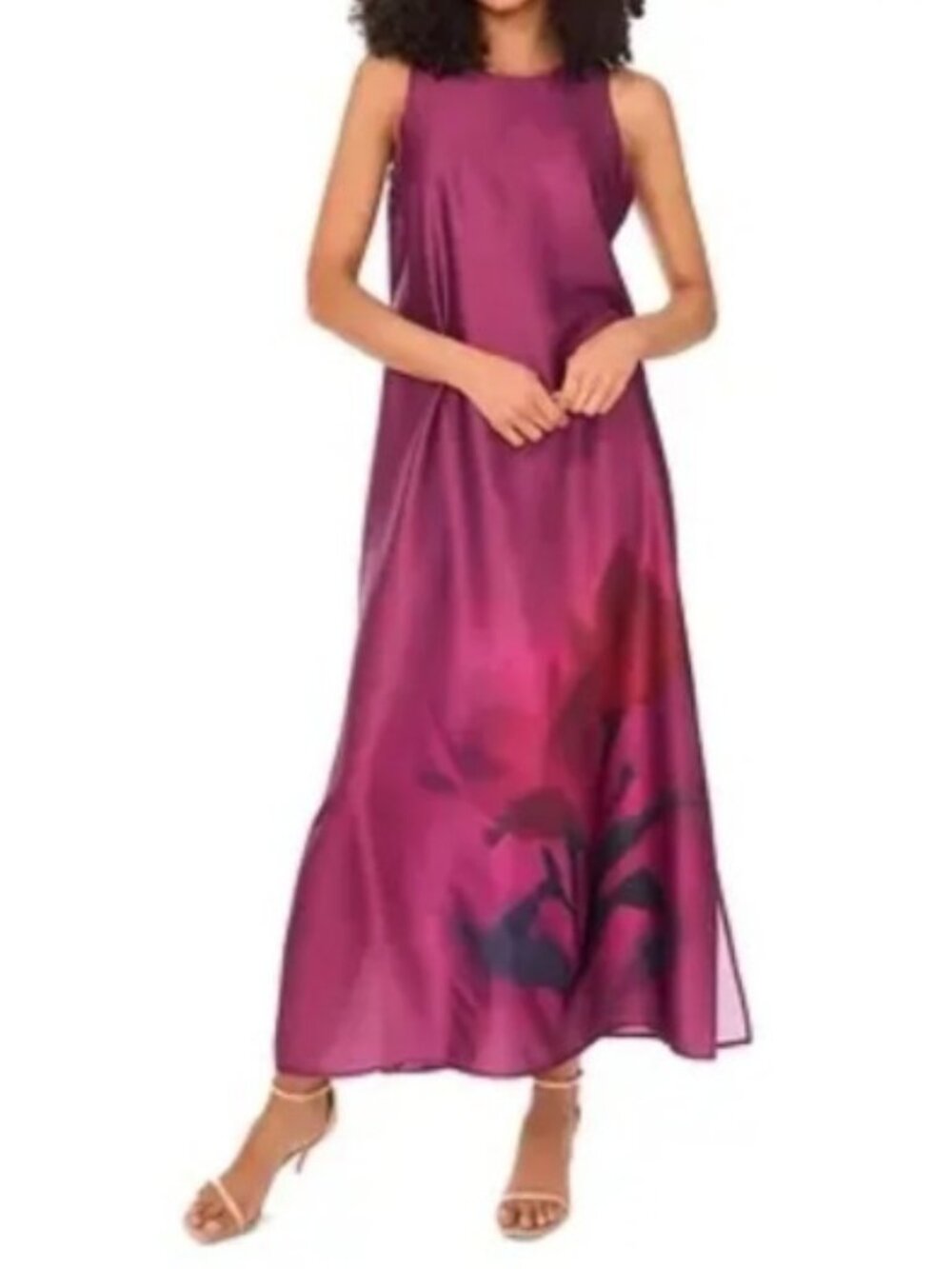 NWT Vince Camuto Wonderwall Satin Maxi Dress in Sweet Plum Sz XL